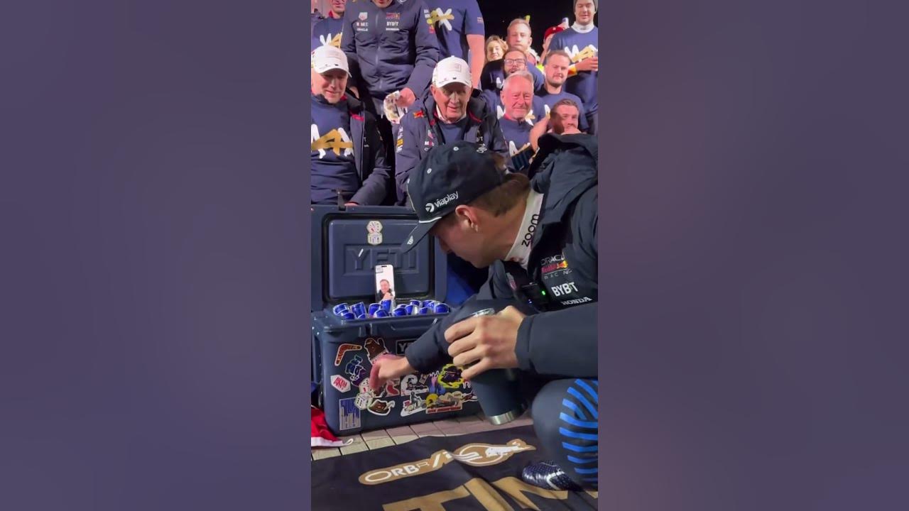Max Verstappen dancing to his own song after 4th World Championship #F1 #Formula1 #Shorts