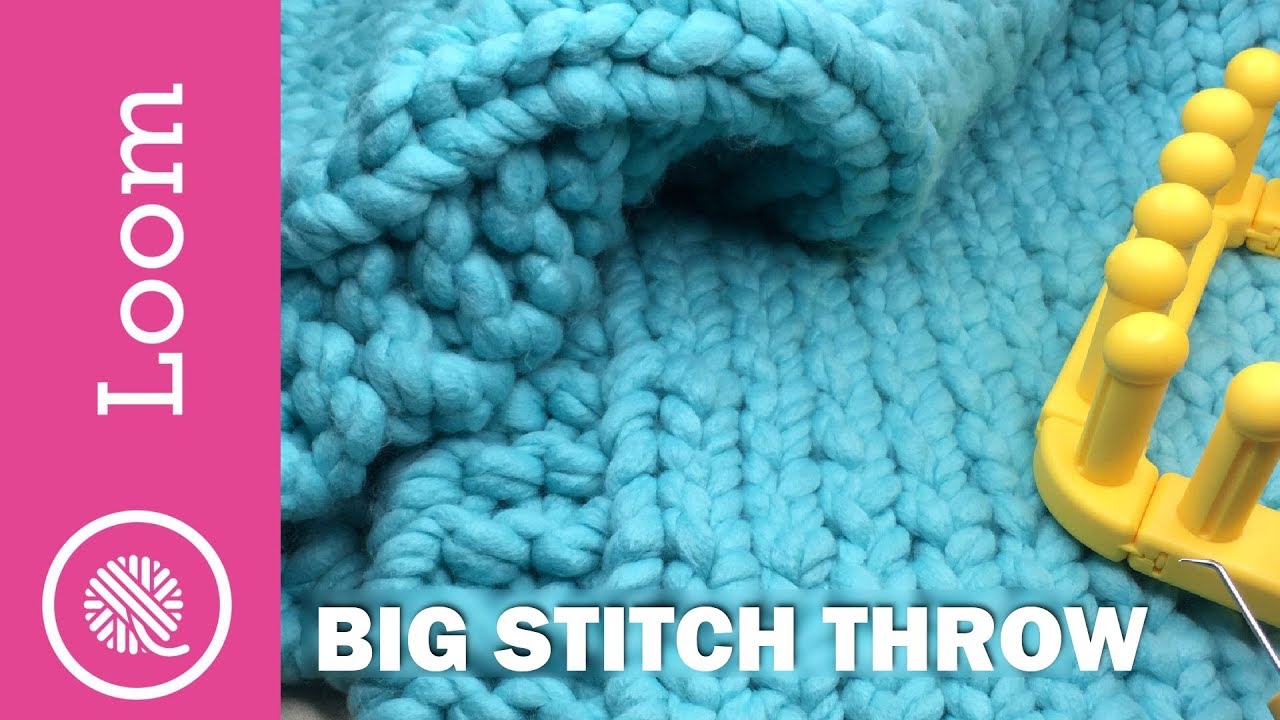 Loom Knit Big Stitch Throw with Red Heart Irresistible (CC) 