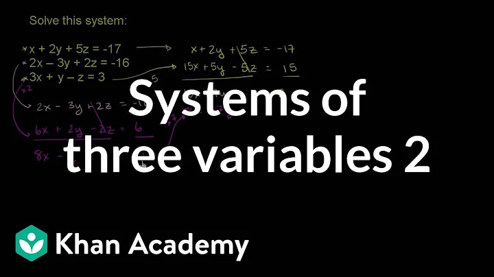 Systems of three variables 2 | Systems of equations and inequalities | Algebra II | Khan Academy