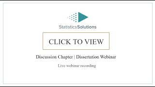 Discussion Chapter | Dissertation Webinar