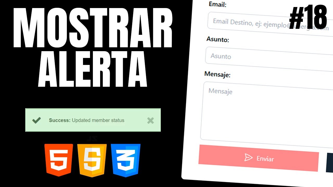 Mostrando una alerta de éxito con HTML, CSS y JavaScript #18 - YouTube