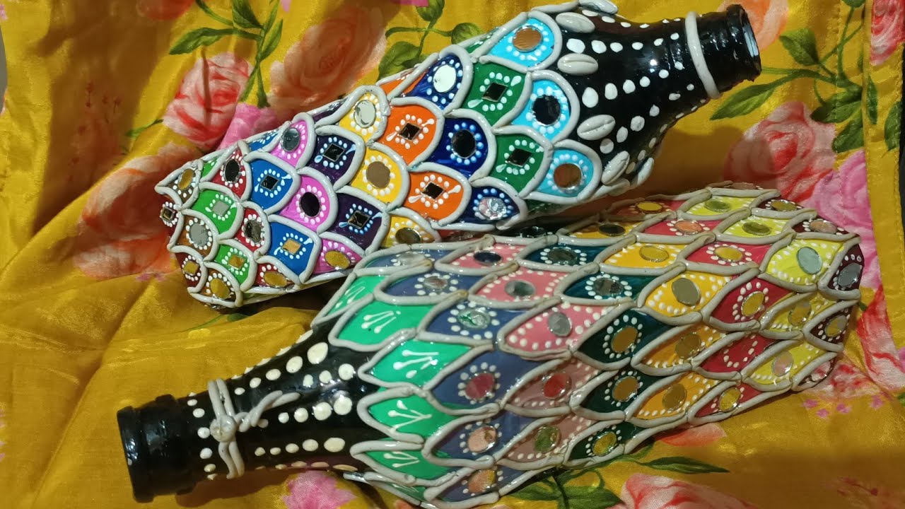 Lippan Art || Mirror work || Prayas Art || diy || Bottle Art