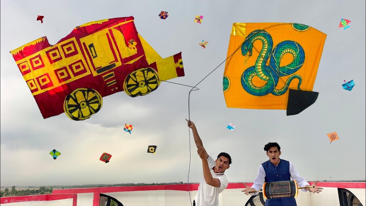 Unique Bus Kite Catch With 15 Feet Kite Caught Nasir | Biggest Kites ...