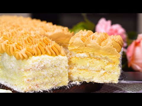 НЕЖНЕЙШИЙ Торт пирожное 'НАСЛАЖДЕНИЕ'! БЕЗ СЛИВОК, СЫРА и МУКИ | Кулинарим с Таней