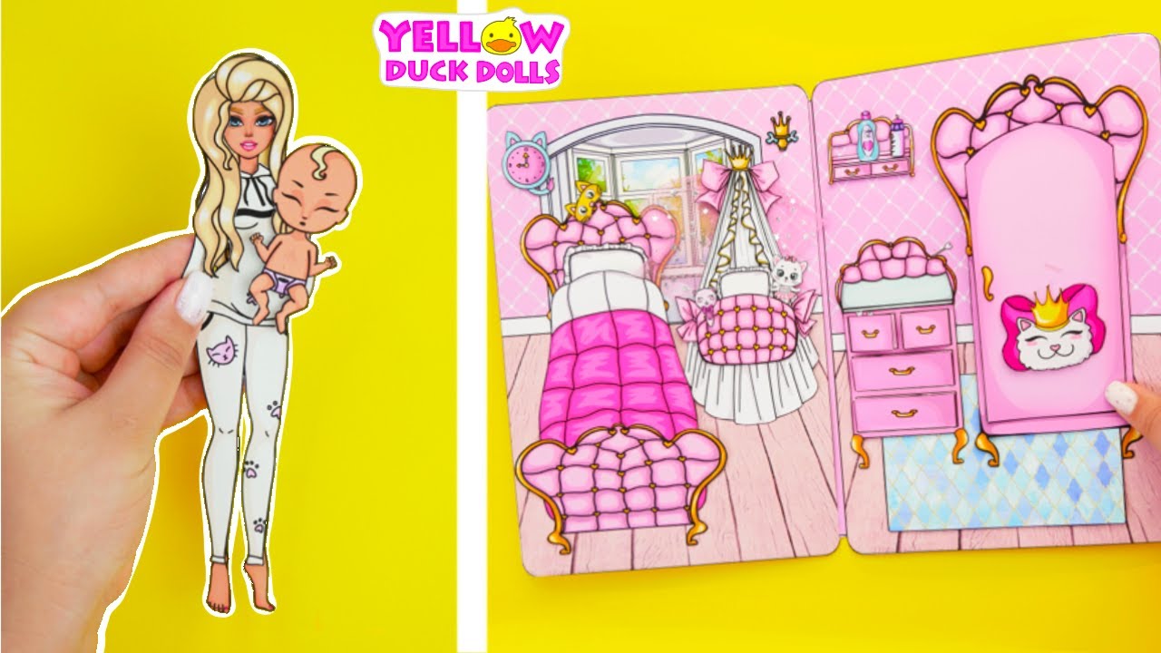 Paper dollhouse for pregnant doll shorts DIY YouTube