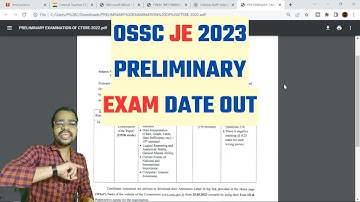 OSSC JE CIVIL EXAM DATE OUT 2023 | OSSC CTS PRELIMINARY EXAM DATE 2023 | Odisha Job