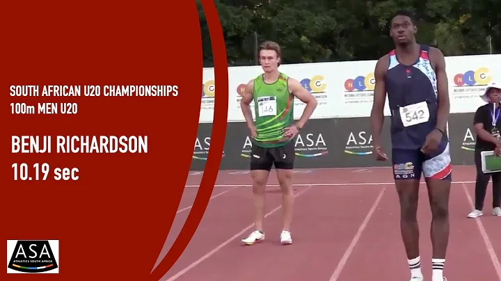 Benji Richardson wins Men U20 100m at ASA Champion...
