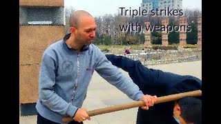 Triple strikes with weapons #survival #health #agility #howto #systema #practice #martialarts