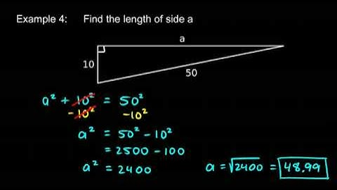 Prealgebra 5.7e - Pythagorean Theorem Examples