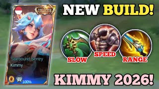 KIMMY NEW PHYSICAL BUILD IS BROKEN! (slow + range!💀) KIMMY BEST BUILD AND EMBLEM -MLBB