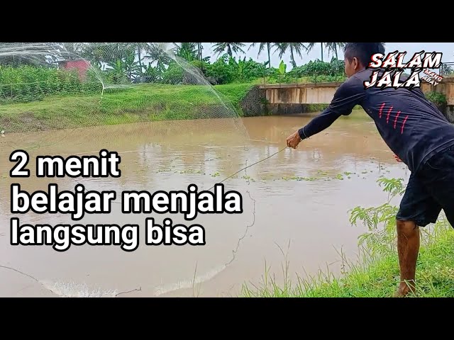 TRIK CARA MUDAH LEMPAR JALA IKAN 2 MENIT LANGSUNG BISA !!! class=