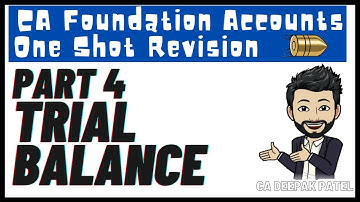 CA Foundation Accounts | One Shot Revision | Part 4 | Trial Balance [Jan 2021]