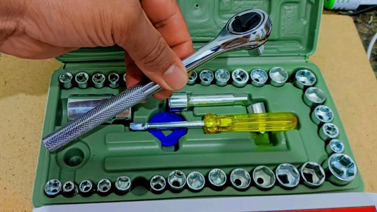 Jogo Chaves Catraca Reversível Soquetes 40 Peças Maleta 🛵 carro🚘 bicicleta 🚲