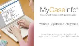 MyCaseInfo - Website Registration Integration
