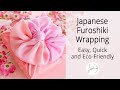 Japanese Furoshiki Wrapping with Sakura Color #giftwrapping #ecofriendly