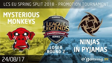 Mysterious Monkeys vs NiP - LCS EU Spring 2018 - Promotion Tournament - Round 2 - League of Legends