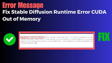 How To Fix Stable Diffusion Runtime Error CUDA Out Of Memory
