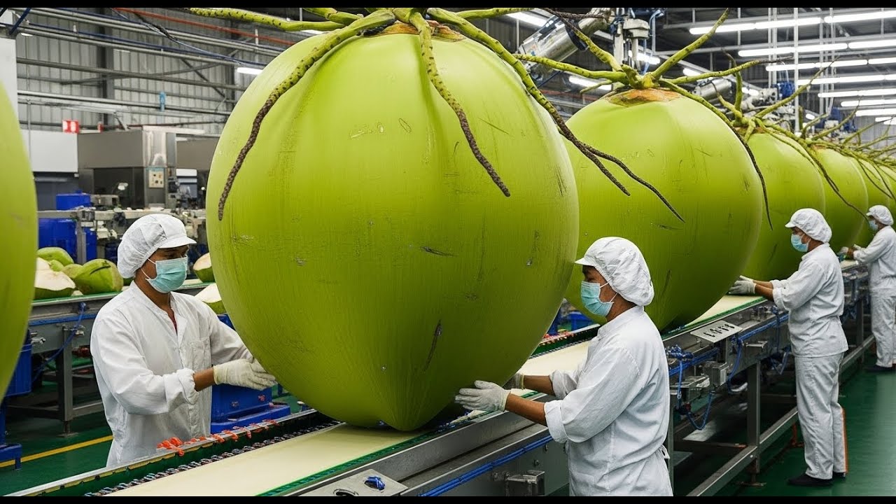 Inside Factory Modern Coconut Water Production From Fresh Coconuts to Premium Bottles (Full Process)