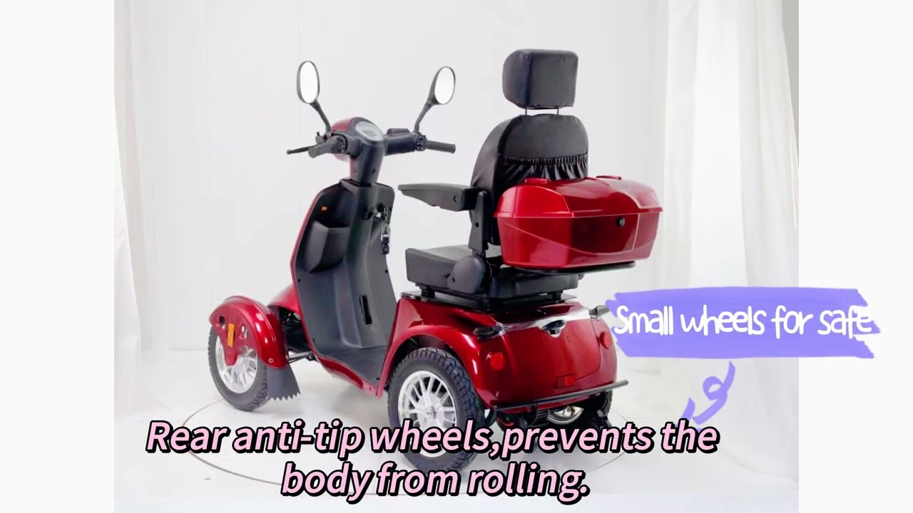 Anlochi 4 wheel mobility electric scooter with roof for elder