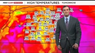 Colorado weather forecast 100° Monday then 20° cooler Tuesday