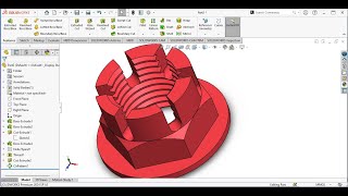 3D Nut with Thread Feature in Solidworks 2024