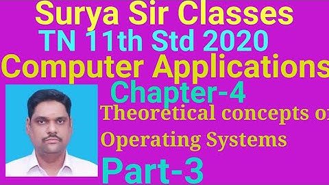 11th std Computer Applications Chapter 4 Theoretical Concepts of Operating Systems  Part-3