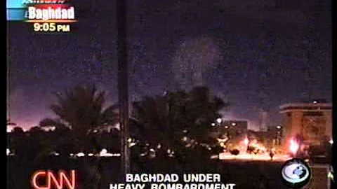 "Shock and Awe" The Beginning of the 2003 Invasion of Iraq (CNN Live Coverage)