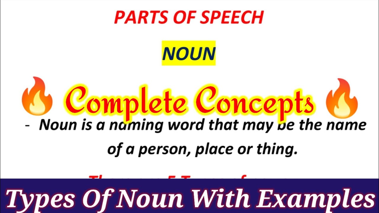 Noun | Parts Of Speech | Nouns English Grammar | Types Of Noun | English Grammar