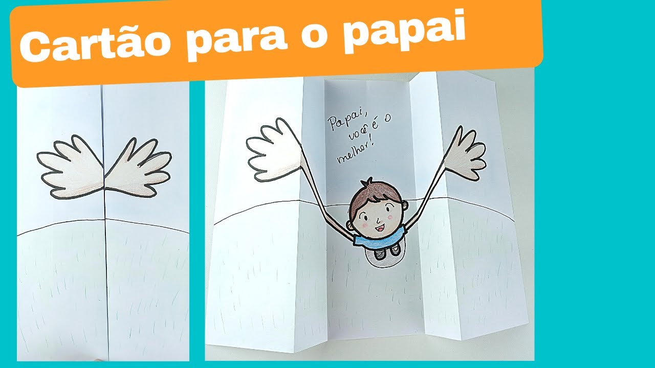 DIY CARTÃO DIA DOS PAIS - IDEIA DE CARTÃO PARA O PAPAI - DESENHO PARA O ...