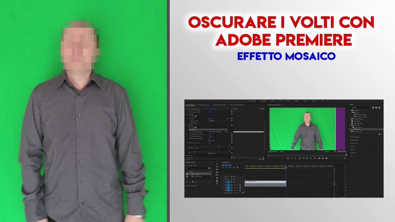 Oscurare i volti nei video con adobe premiere|effetto mosaico - YouTube