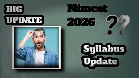 NIMCET BIGGEST UPDATE  |  SYLLABUS IS CHANGED  |  NIMCET 2026