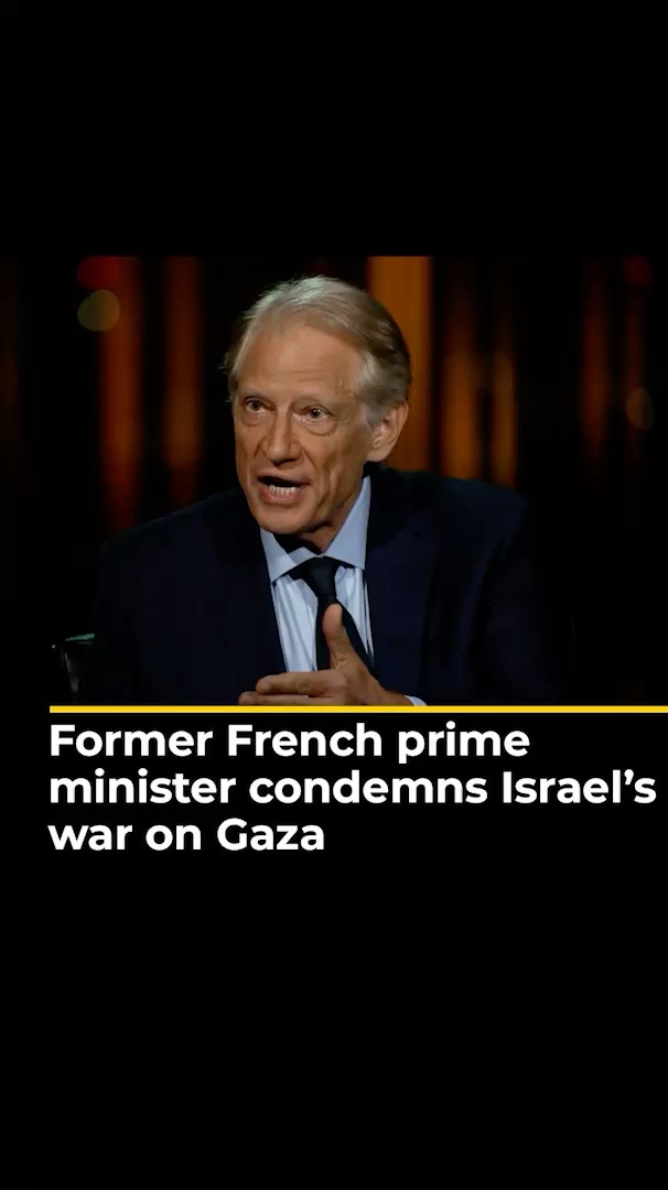 Former French prime minister condemns Israel’s war on Gaza | Studio B