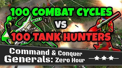 100 GLA Combat Cycles VS 100 China Tank Hunters | C&C: Generals Zero Hour