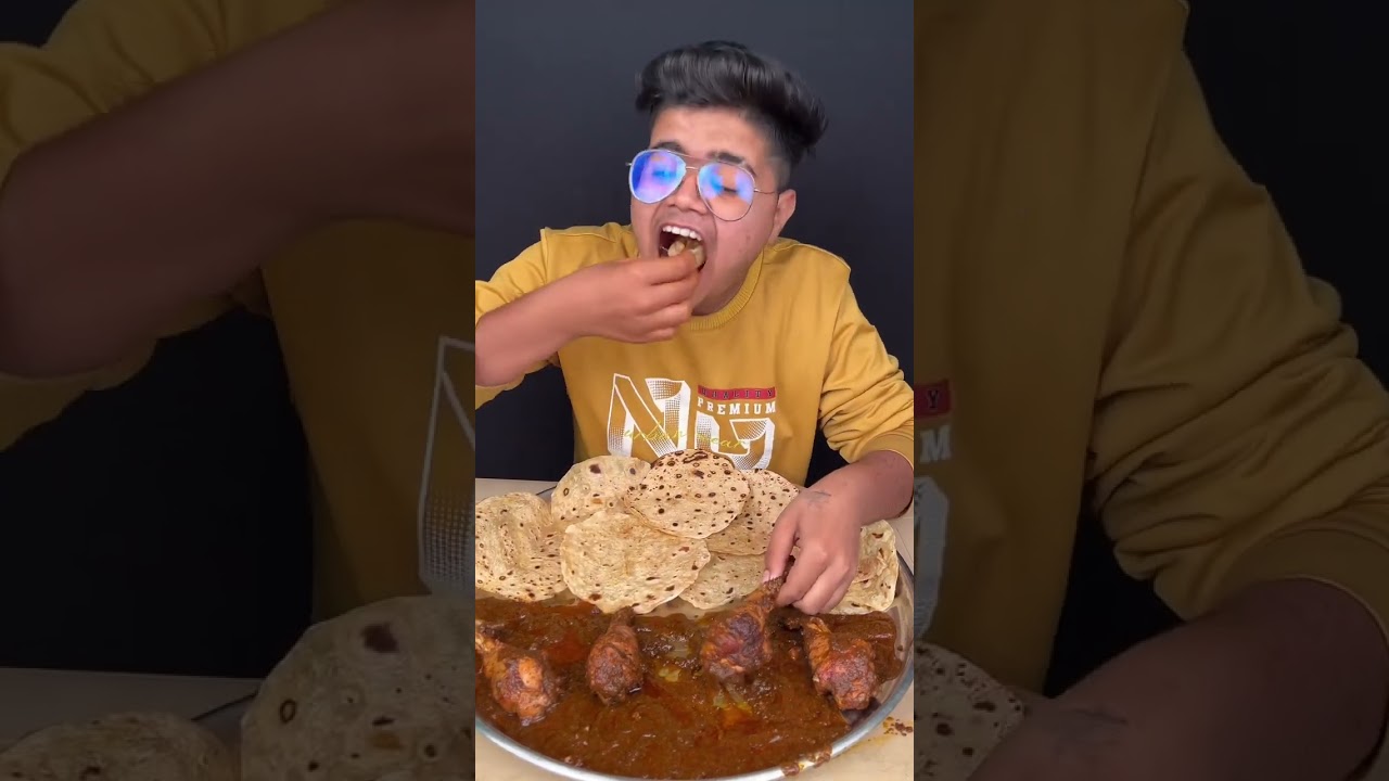 Spicy masala leg piece with Roti eating challenge 😋❤️👑 . . . 
