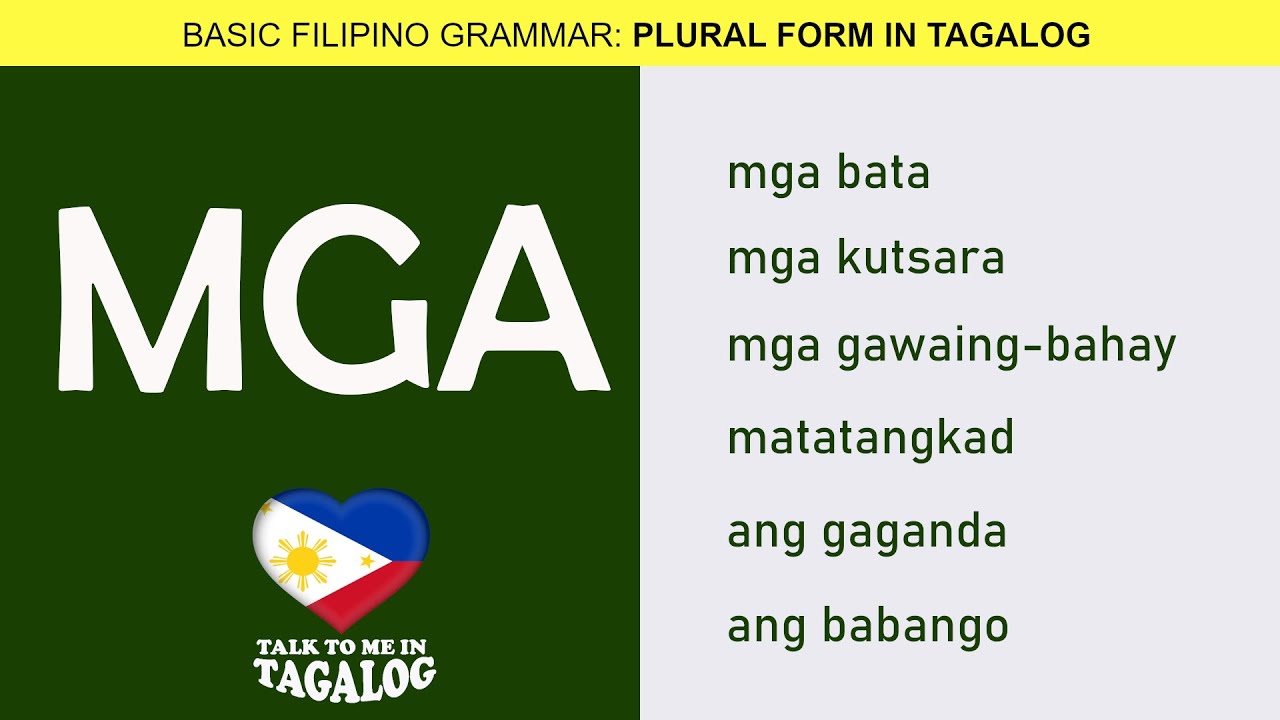MGA - HOW TO FORM PLURAL NOUNS IN FILIPINO (TAGALOG) | Learn Filipino ...