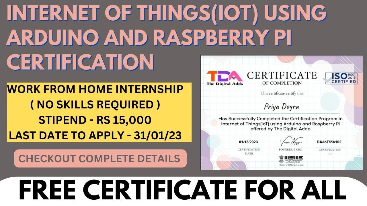 Internet of Things(IoT) using Arduino and Raspberry Pi  Free Certification