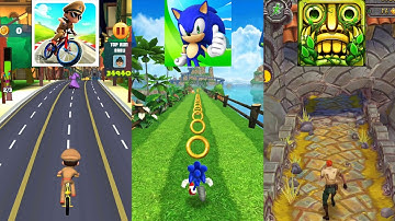 Little Singham Cycle Race 🆚 Sonic Dash 🆚 Temple Run 2 New Update