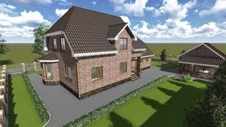 Проект дома с гаражом и летней кухней Проект дома с гаражом и летней кухней