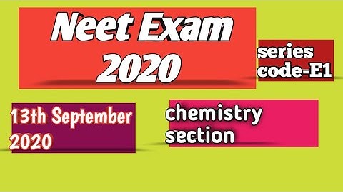 NEET  answer key chemistry portion  2020 - Solved Question Paper-Answer Key -Chemistry//nta #genius