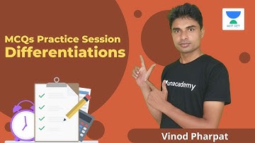 MCQ Practice Session on Differentiation | Unacademy MHT CET | Vinod Pharpat