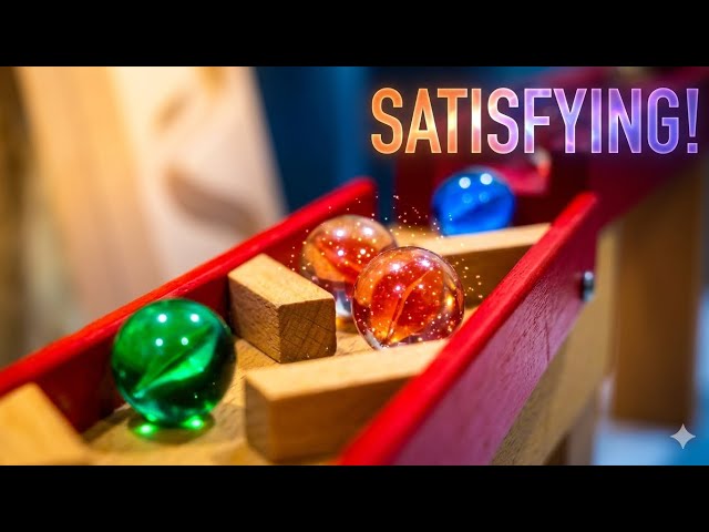 💥 Satisfying Chain Reaction! Wooden Marble Run Race ASMR 🪵
