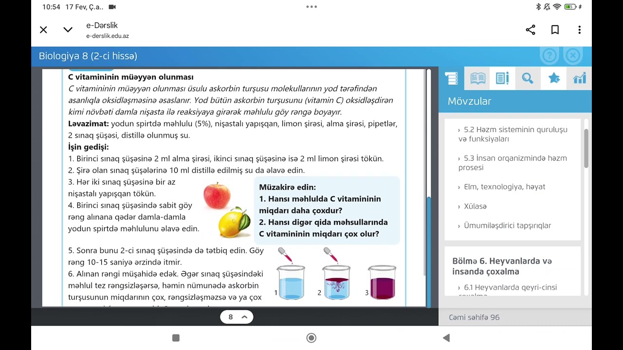 8-ci sinif biologiya. Orqanizmdə maddələr mübadiləsi.