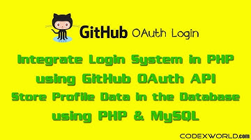 Login with GitHub OAuth API using PHP