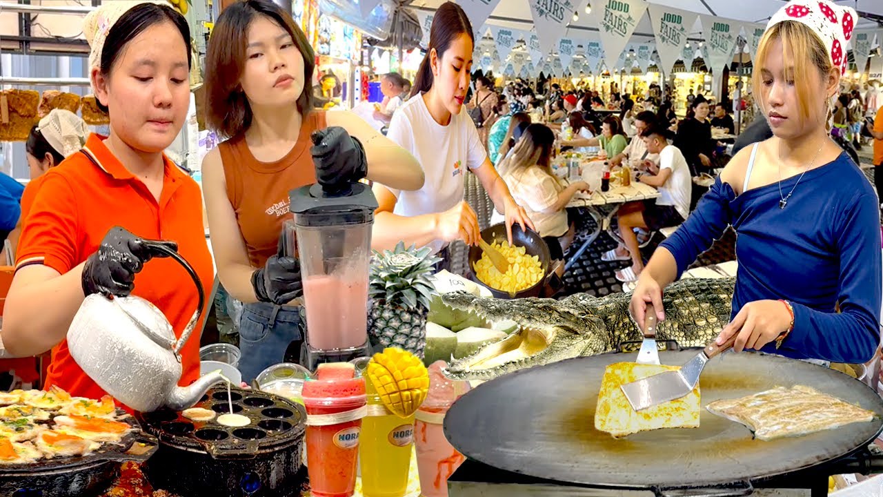 $1 CHEAPEST THAI STREET FOOD NIGHT MARKET IN BANGKOK |  DELICIOUS THAI FOOD OPTIONS AT JODD FAIRS