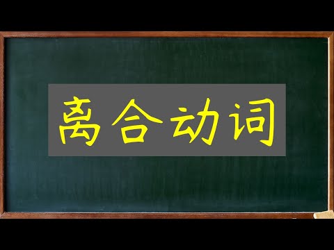 汉语教学语法基础：11 离合动词