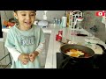 Our little chef for today cooking with cesur filturk vlog