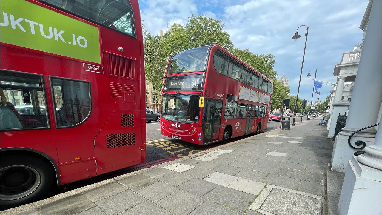 Full Route Visual | Route 345: Peckham - South Kensington | 9521 (SN59 AWR)
