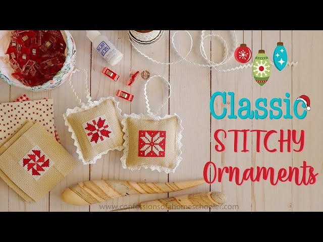 Classic Stitchy Ornaments Finishing Tutorial! (Christmas Cross Stitch  Ornaments!) 