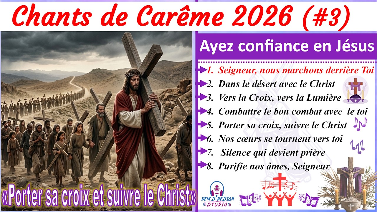 🎵✝️Chants de Carême 2026  –🙏«Porter sa Croix➕ et suivre le Christ»🙏  #carême2026, #passionduchrist