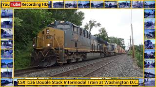 CSX I136 Double Stack Intermodal Train at Washington D.C. - YouTube Recording HD